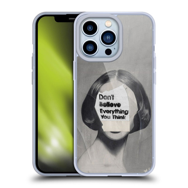 LouiJoverArt Black And White Think Soft Gel Case for Apple iPhone 13 Pro