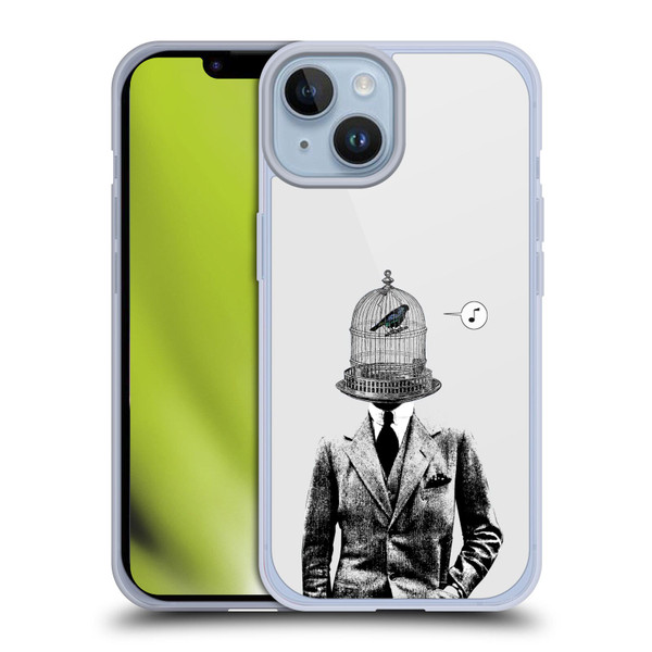 LouiJoverArt Black And White Plumage Soft Gel Case for Apple iPhone 14