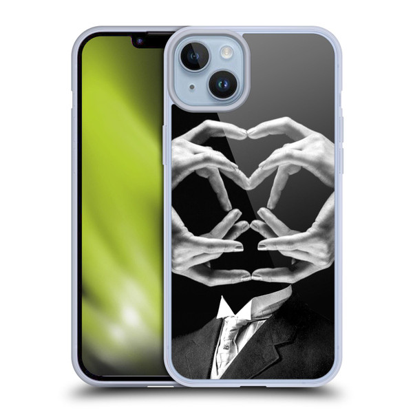 LouiJoverArt Black And White Mr Handy Man Soft Gel Case for Apple iPhone 14 Plus