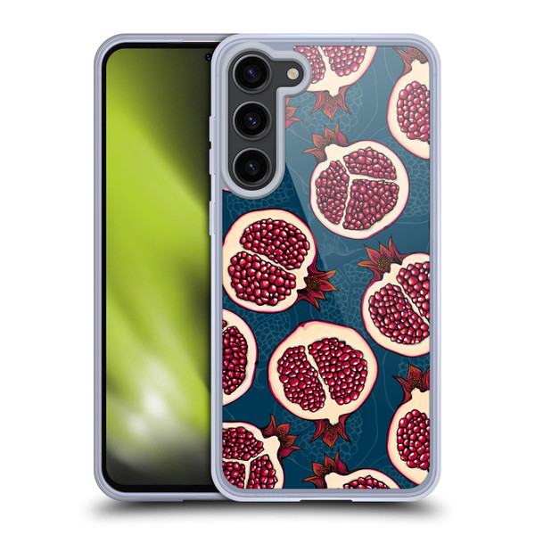 Katerina Kirilova Fruits & Foliage Patterns Pomegranate Slices Soft Gel Case for Samsung Galaxy S23+ 5G