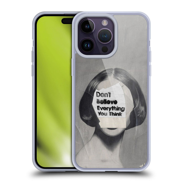 LouiJoverArt Black And White Think Soft Gel Case for Apple iPhone 14 Pro Max