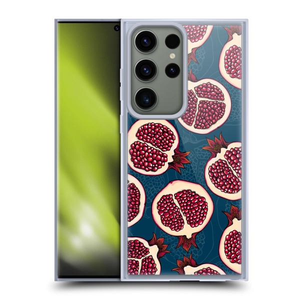 Katerina Kirilova Fruits & Foliage Patterns Pomegranate Slices Soft Gel Case for Samsung Galaxy S23 Ultra 5G