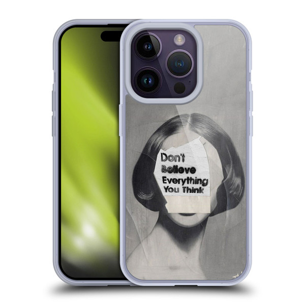 LouiJoverArt Black And White Think Soft Gel Case for Apple iPhone 14 Pro