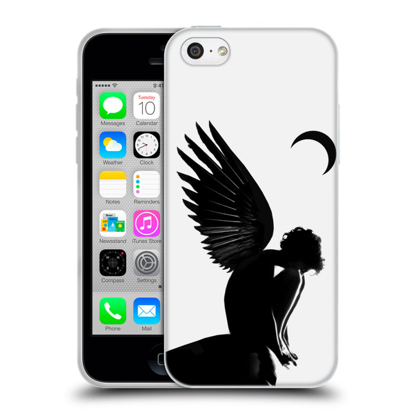 LouiJoverArt Black And White Angel Soft Gel Case for Apple iPhone 5c