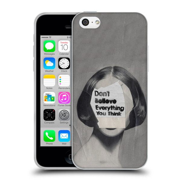 LouiJoverArt Black And White Think Soft Gel Case for Apple iPhone 5c