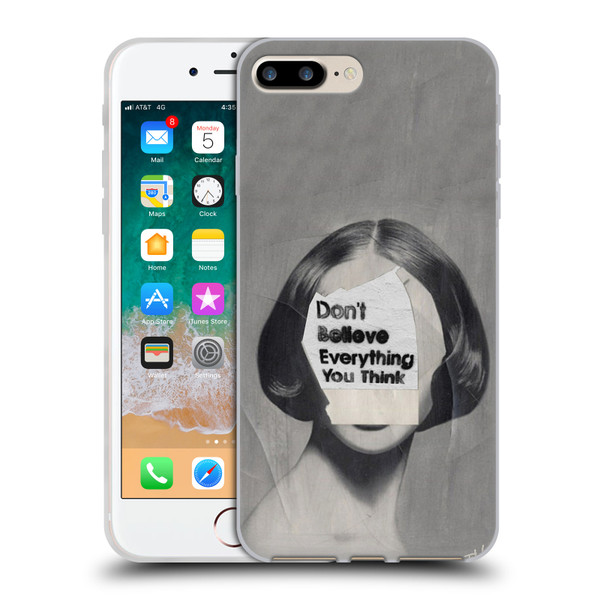 LouiJoverArt Black And White Think Soft Gel Case for Apple iPhone 7 Plus / iPhone 8 Plus