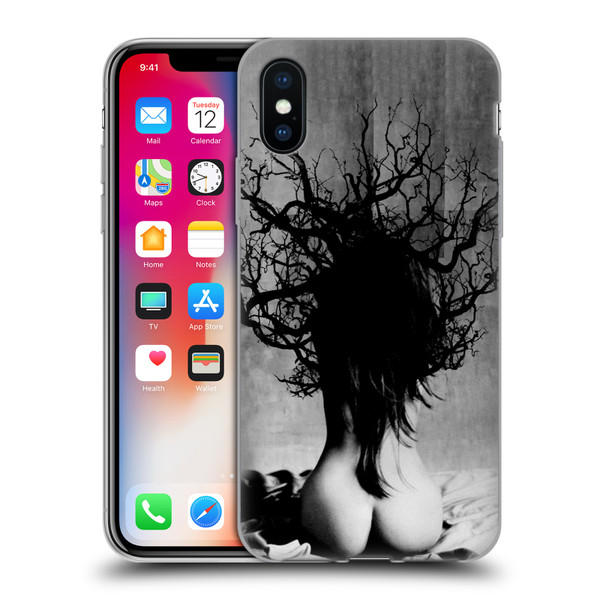 LouiJoverArt Black And White She Oak Soft Gel Case for Apple iPhone X / iPhone XS