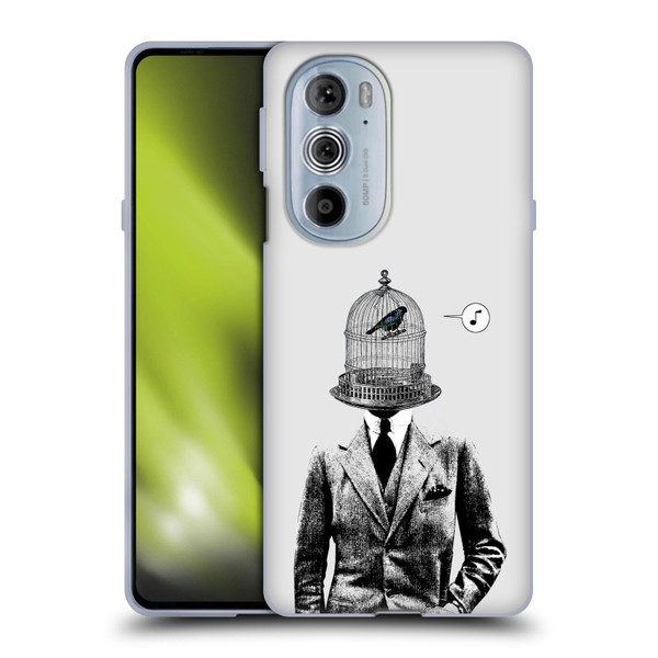 LouiJoverArt Black And White Plumage Soft Gel Case for Motorola Edge X30