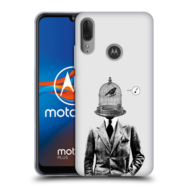 LouiJoverArt Black And White Plumage Soft Gel Case for Motorola Moto E6 Plus