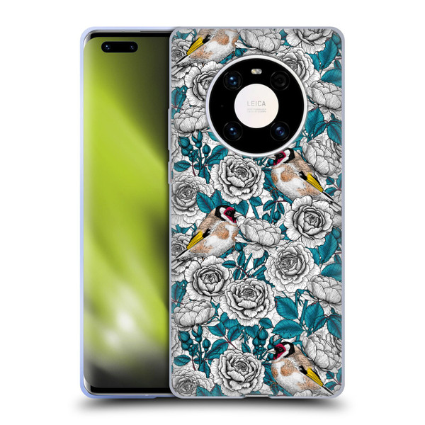 Katerina Kirilova Floral Patterns White Rose & Birds Soft Gel Case for Huawei Mate 40 Pro 5G