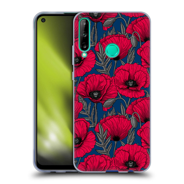 Katerina Kirilova Floral Patterns Night Poppy Garden Soft Gel Case for Huawei P40 lite E