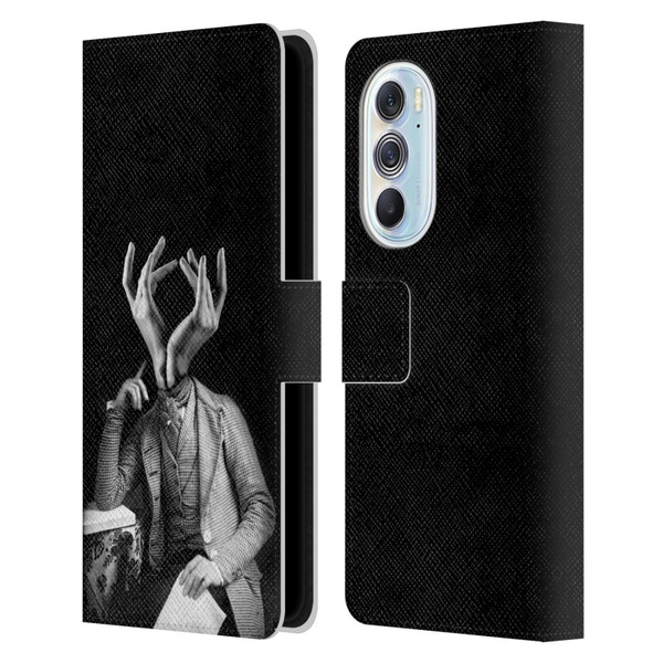 LouiJoverArt Black And White Sensitive Man Leather Book Wallet Case Cover For Motorola Edge X30