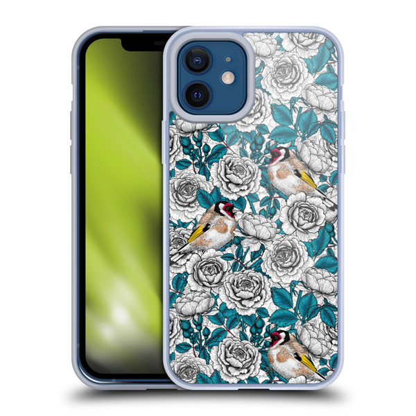 Katerina Kirilova Floral Patterns White Rose & Birds Soft Gel Case for Apple iPhone 12 / iPhone 12 Pro