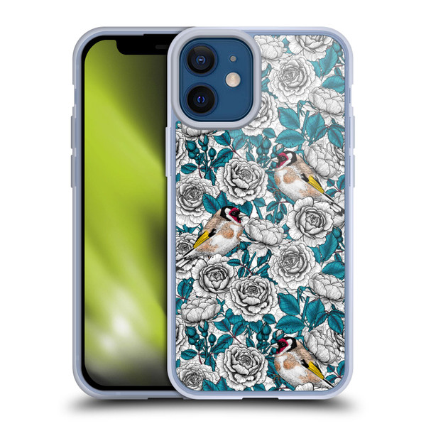Katerina Kirilova Floral Patterns White Rose & Birds Soft Gel Case for Apple iPhone 12 Mini