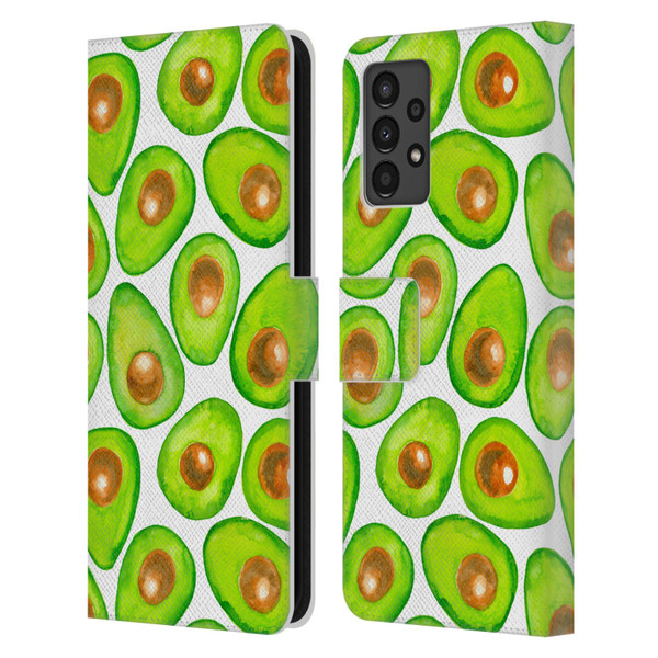 Katerina Kirilova Fruits & Foliage Patterns Avocado Leather Book Wallet Case Cover For Samsung Galaxy A13 (2022)