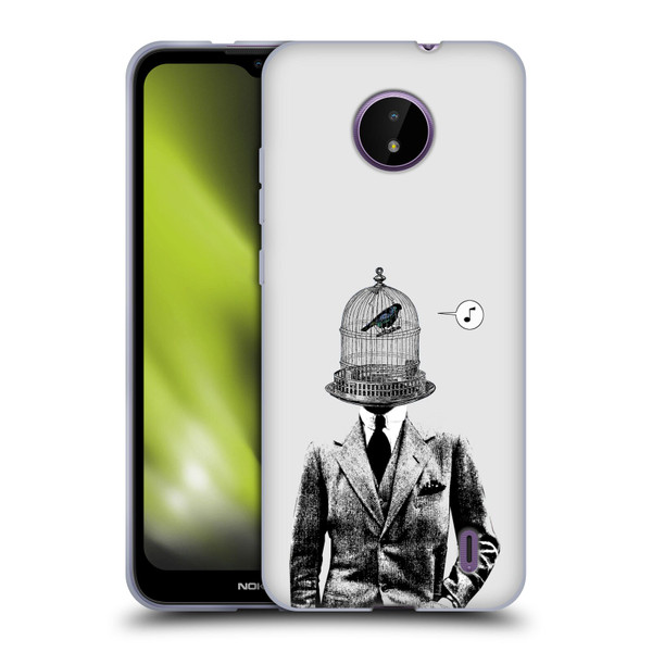 LouiJoverArt Black And White Plumage Soft Gel Case for Nokia C10 / C20