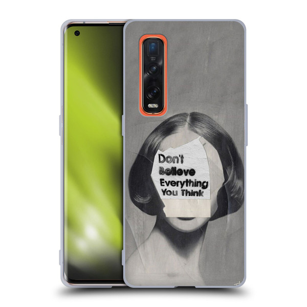 LouiJoverArt Black And White Think Soft Gel Case for OPPO Find X2 Pro 5G