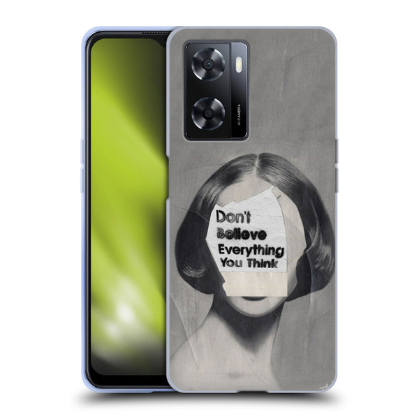 LouiJoverArt Black And White Think Soft Gel Case for OPPO A57s