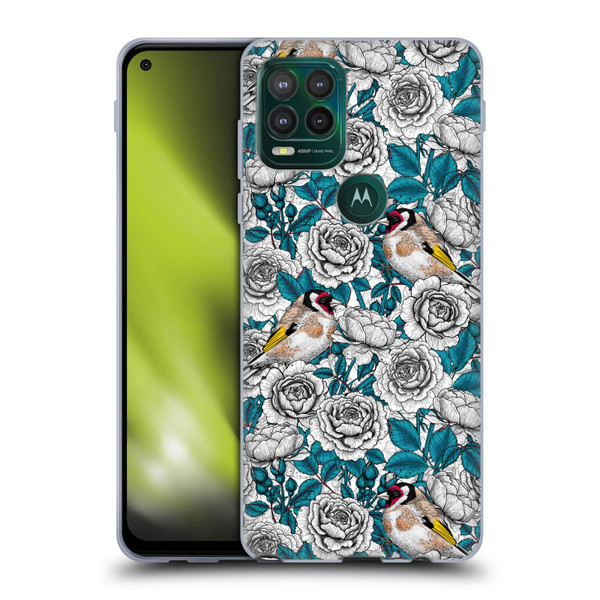 Katerina Kirilova Floral Patterns White Rose & Birds Soft Gel Case for Motorola Moto G Stylus 5G 2021