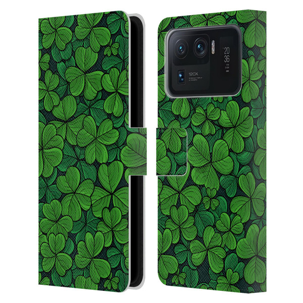 Katerina Kirilova Fruits & Foliage Patterns Clovers Leather Book Wallet Case Cover For Xiaomi Mi 11 Ultra