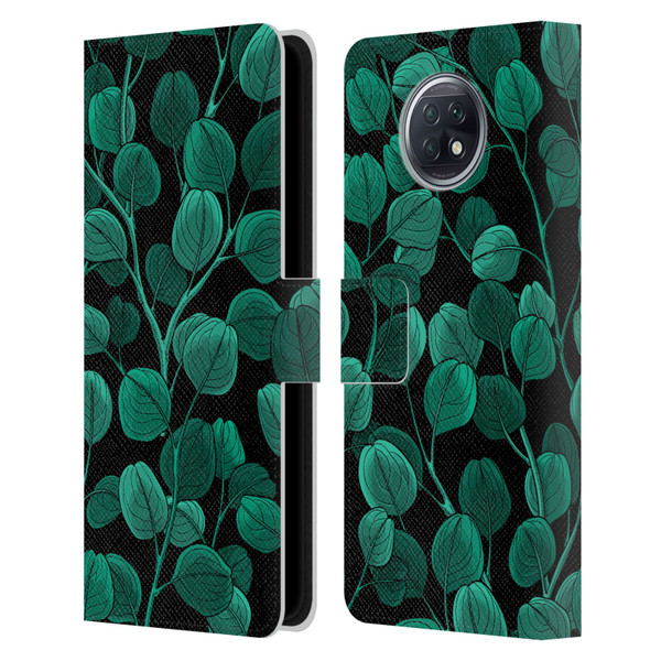 Katerina Kirilova Fruits & Foliage Patterns Eucalyptus Silver Dollar Leather Book Wallet Case Cover For Xiaomi Redmi Note 9T 5G