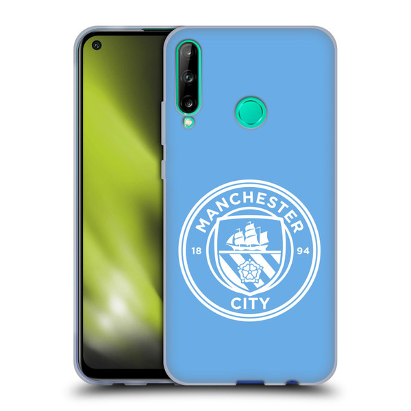 Manchester City Man City FC Badge Blue White Mono Soft Gel Case for Huawei P40 lite E