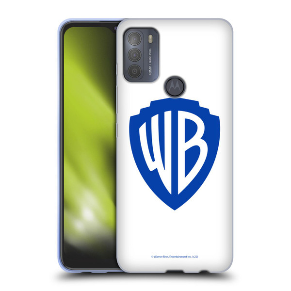 Warner Bros. Shield Logo White Soft Gel Case for Motorola Moto G50