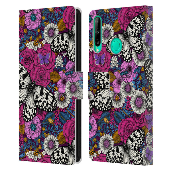 Katerina Kirilova Floral Patterns Colorful Garden Leather Book Wallet Case Cover For Huawei P40 lite E