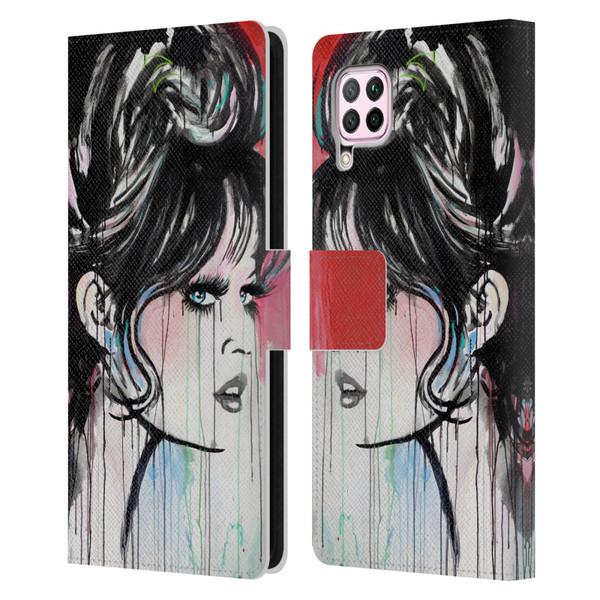 LouiJoverArt Red Ink God Created Woman Leather Book Wallet Case Cover For Huawei Nova 6 SE / P40 Lite