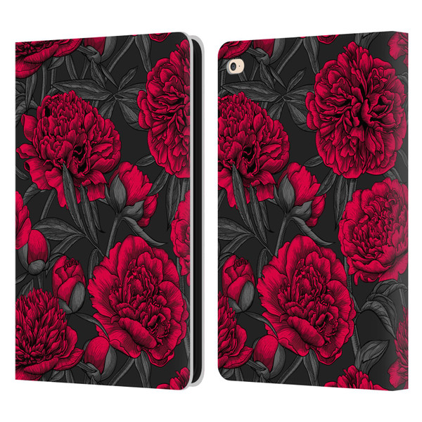 Katerina Kirilova Floral Patterns Night Peony Garden Leather Book Wallet Case Cover For Apple iPad Air 2 (2014)