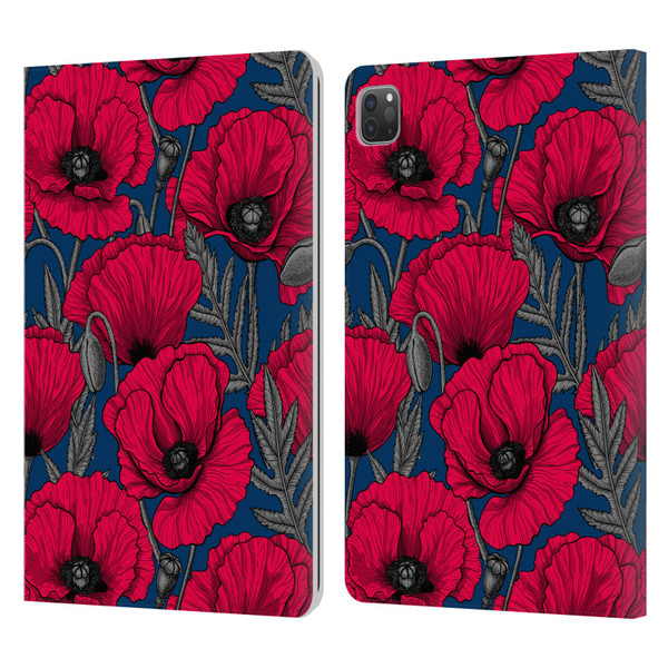 Katerina Kirilova Floral Patterns Night Poppy Garden Leather Book Wallet Case Cover For Apple iPad Pro 11 2020 / 2021 / 2022
