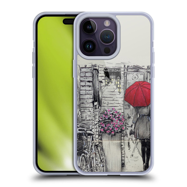 LouiJoverArt Red Ink Amsterdam Walk Soft Gel Case for Apple iPhone 14 Pro Max