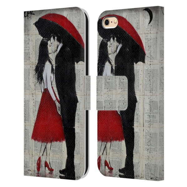 LouiJoverArt Red Ink A New Kiss Leather Book Wallet Case Cover For Apple iPhone 6 / iPhone 6s