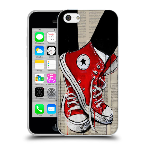 LouiJoverArt Red Ink Shoes Soft Gel Case for Apple iPhone 5c