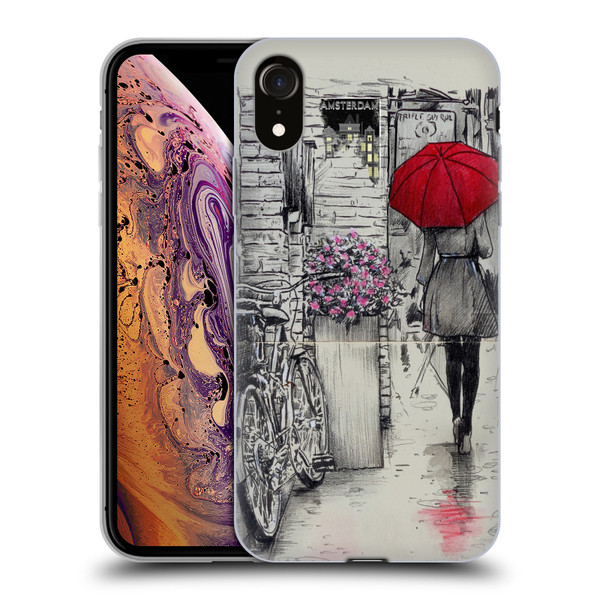 LouiJoverArt Red Ink Amsterdam Walk Soft Gel Case for Apple iPhone XR