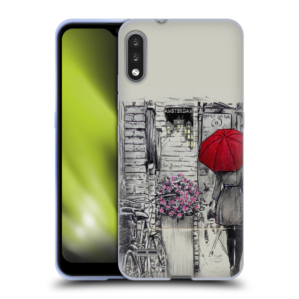 LouiJoverArt Red Ink Amsterdam Walk Soft Gel Case for LG K22