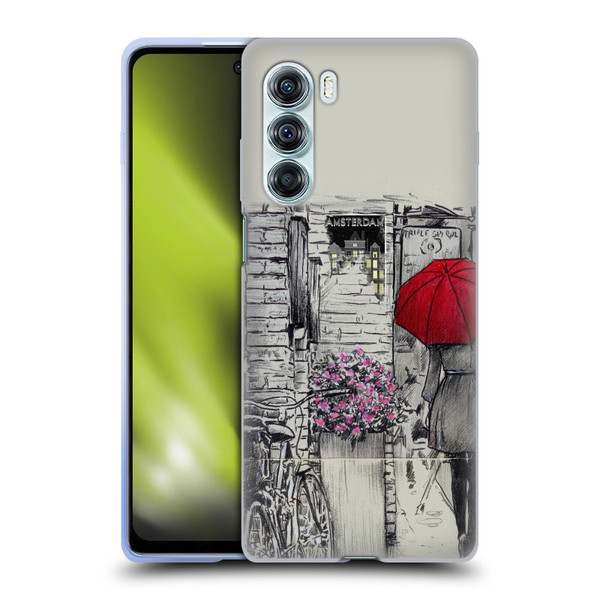 LouiJoverArt Red Ink Amsterdam Walk Soft Gel Case for Motorola Edge S30 / Moto G200 5G