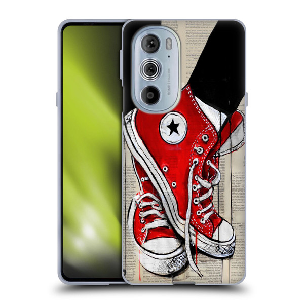 LouiJoverArt Red Ink Shoes Soft Gel Case for Motorola Edge X30