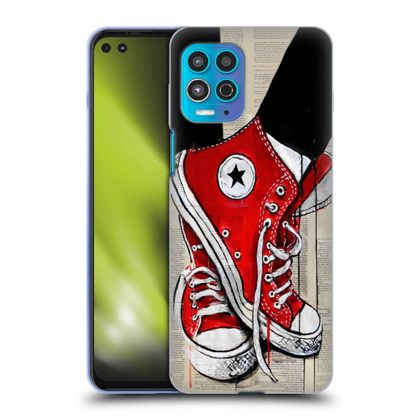 LouiJoverArt Red Ink Shoes Soft Gel Case for Motorola Moto G100