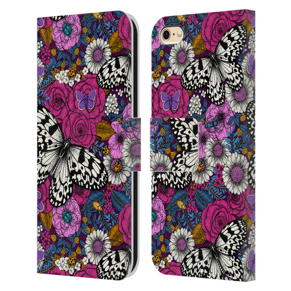 Katerina Kirilova Floral Patterns Colorful Garden Leather Book Wallet Case Cover For Apple iPhone 6 / iPhone 6s