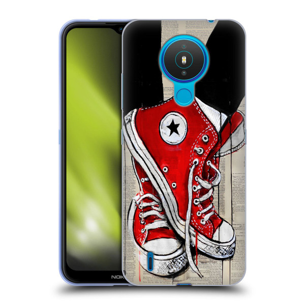 LouiJoverArt Red Ink Shoes Soft Gel Case for Nokia 1.4
