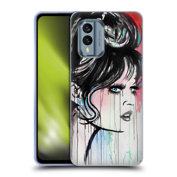 LouiJoverArt Red Ink God Created Woman Soft Gel Case for Nokia X30
