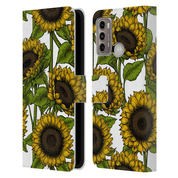 Katerina Kirilova Floral Patterns Sunflowers Leather Book Wallet Case Cover For Motorola Moto G60 / Moto G40 Fusion