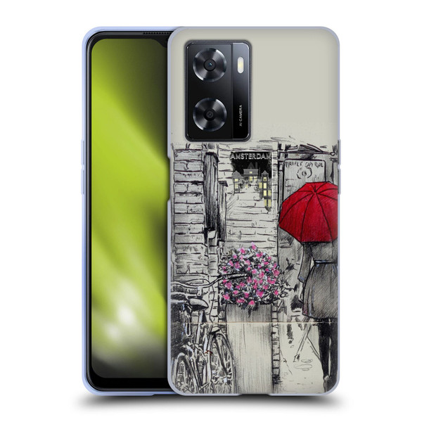 LouiJoverArt Red Ink Amsterdam Walk Soft Gel Case for OPPO A57s