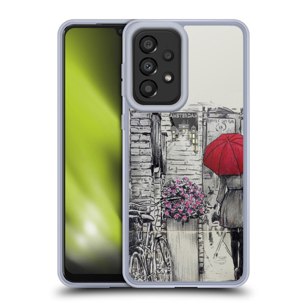 LouiJoverArt Red Ink Amsterdam Walk Soft Gel Case for Samsung Galaxy A33 5G (2022)