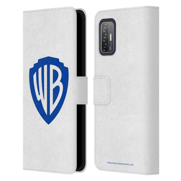 Warner Bros. Shield Logo White Leather Book Wallet Case Cover For HTC Desire 21 Pro 5G
