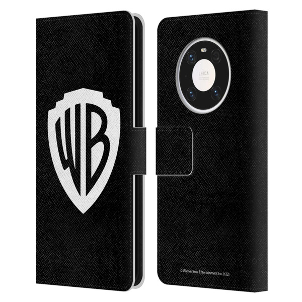 Warner Bros. Shield Logo Black Leather Book Wallet Case Cover For Huawei Mate 40 Pro 5G