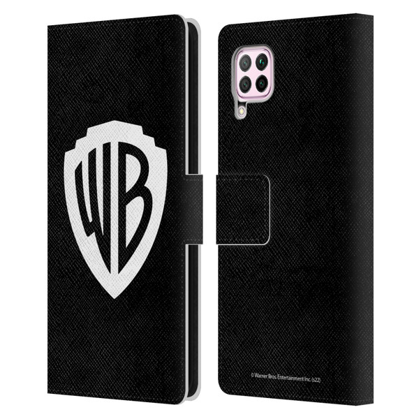 Warner Bros. Shield Logo Black Leather Book Wallet Case Cover For Huawei Nova 6 SE / P40 Lite