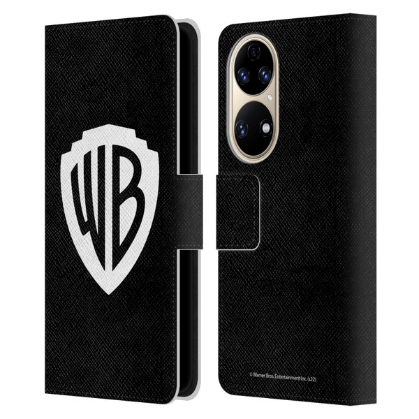 Warner Bros. Shield Logo Black Leather Book Wallet Case Cover For Huawei P50