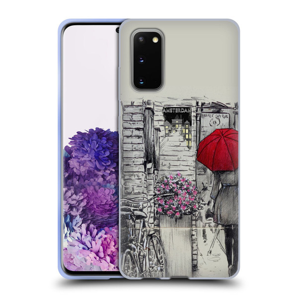 LouiJoverArt Red Ink Amsterdam Walk Soft Gel Case for Samsung Galaxy S20 / S20 5G